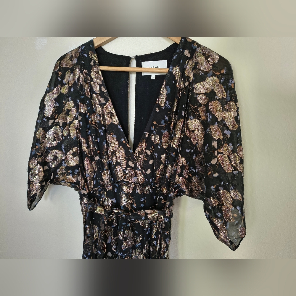 Beautiful ba&sh Lady Dress Size 1 (Small, US 4) Midi Length Silk Floral - Picture 4 of 15